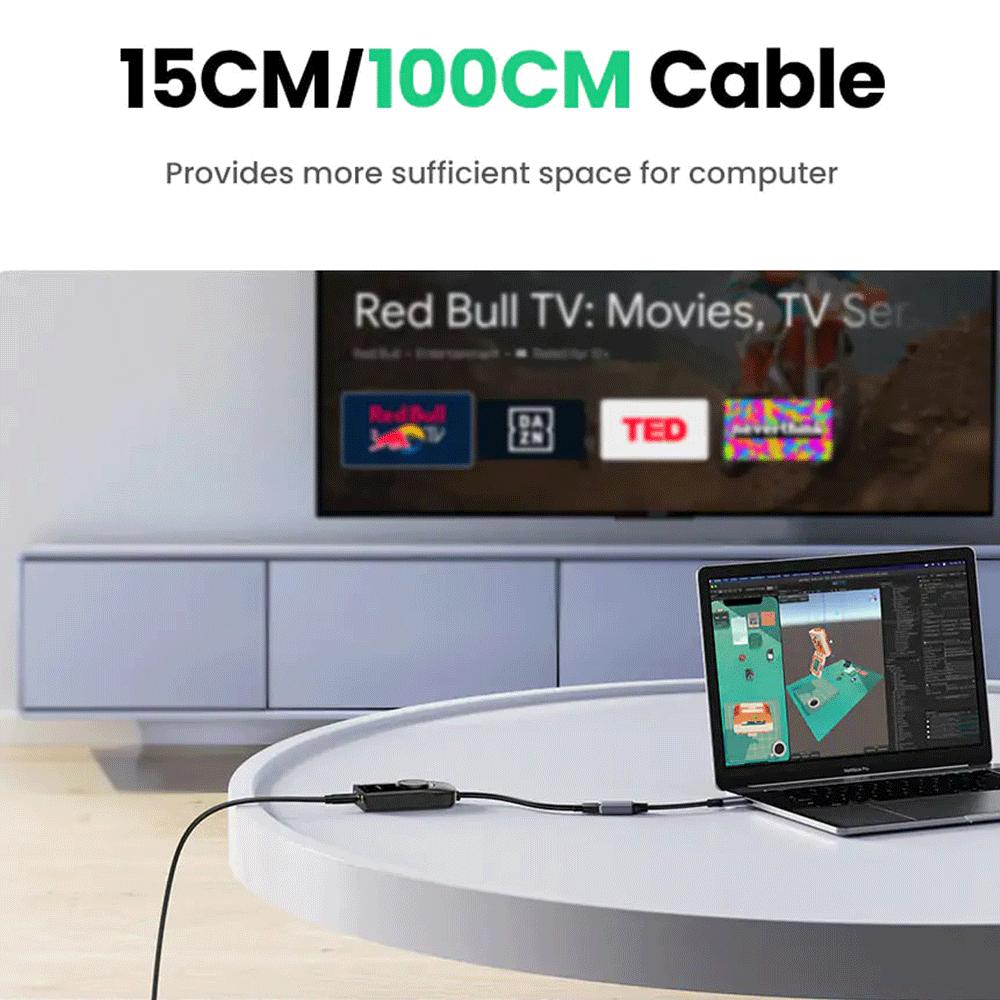 کارت صدا اکسترنال USB به جک 3.5 میلیمتر یوگرین با کابل یک متری CM129 50599