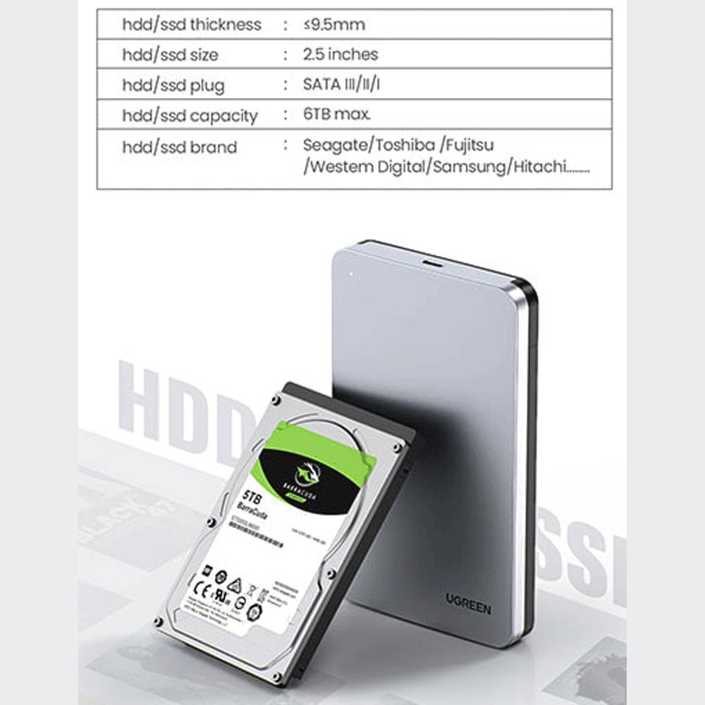 باکس هارد 2.5 اینچ SATA به USB یوگرین CM300 70498