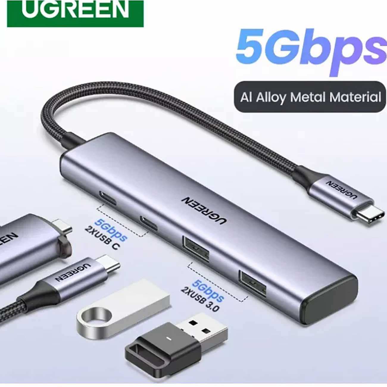 هاب تایپ سی 4 پورت یوگرین CM473 15395