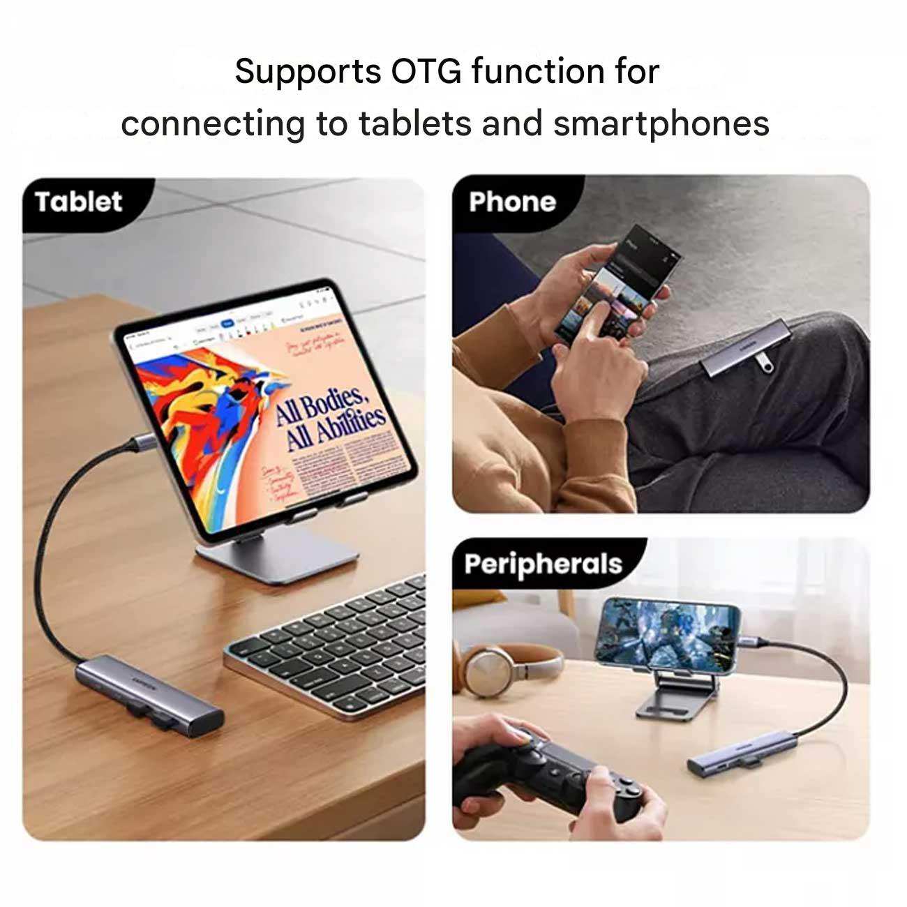 هاب تایپ سی 4 پورت یوگرین CM473 15395