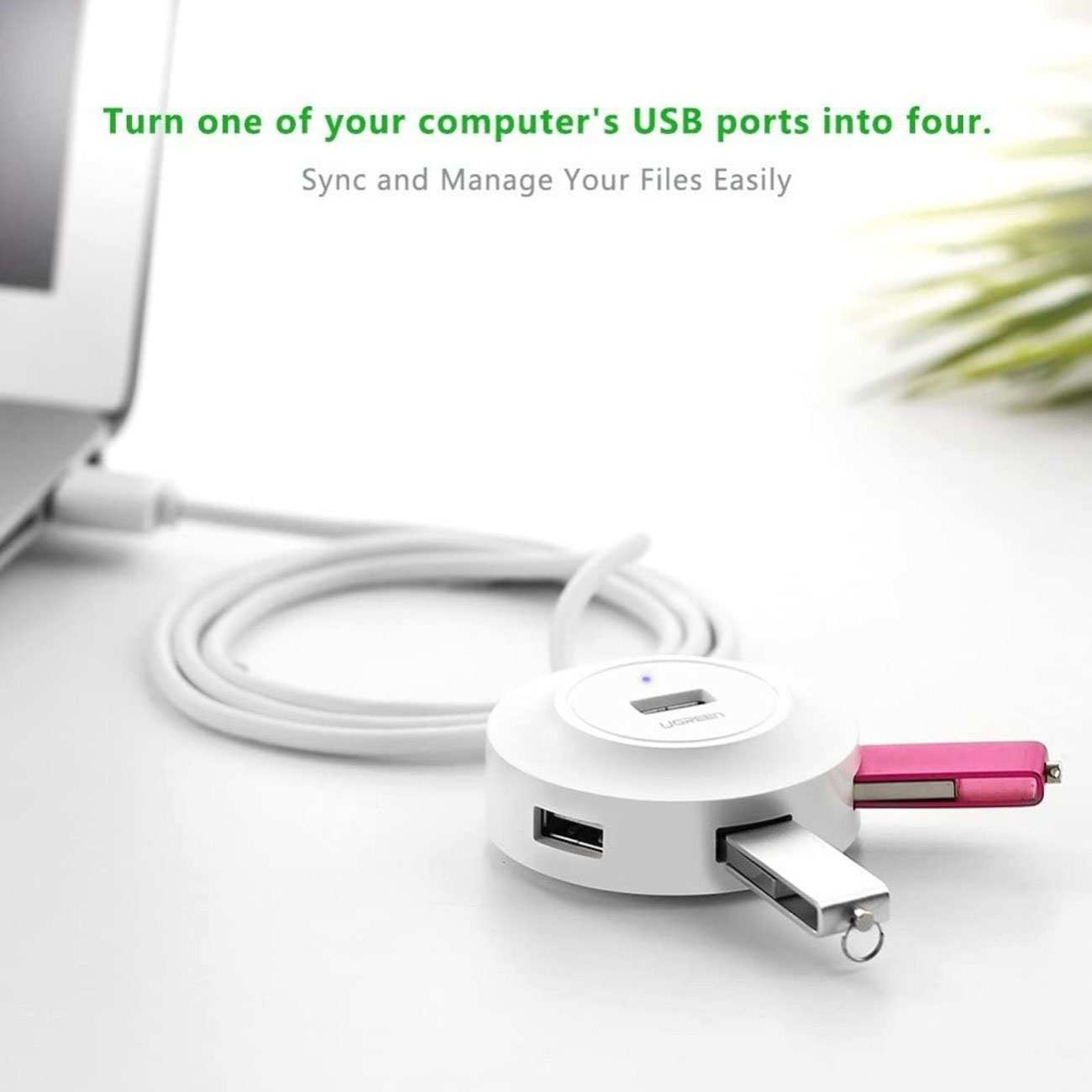 هاب یو اس بی 4 پورت یک متر یوگرین CR106