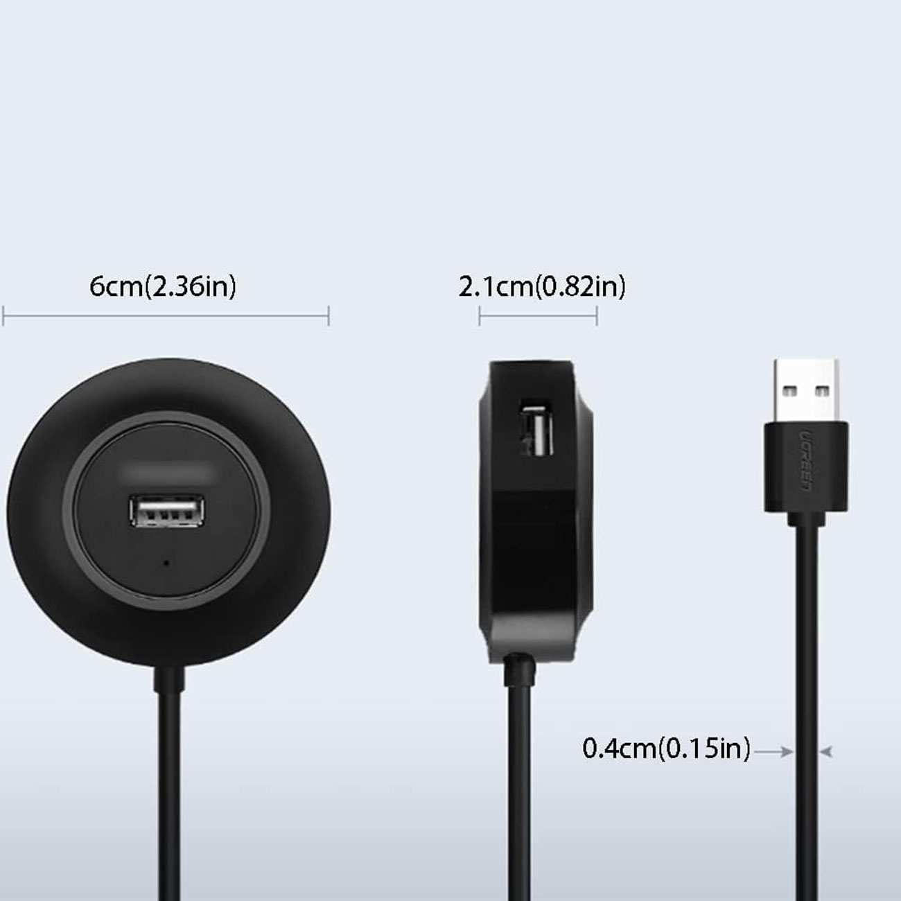 هاب یو اس بی 4 پورت یک متر یوگرین CR106