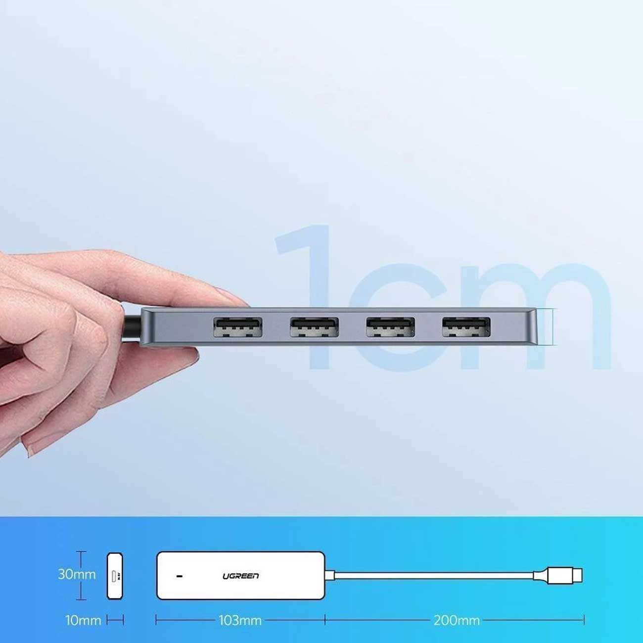 هاب تایپ سی 4 پورت یوگرین CM219 70336