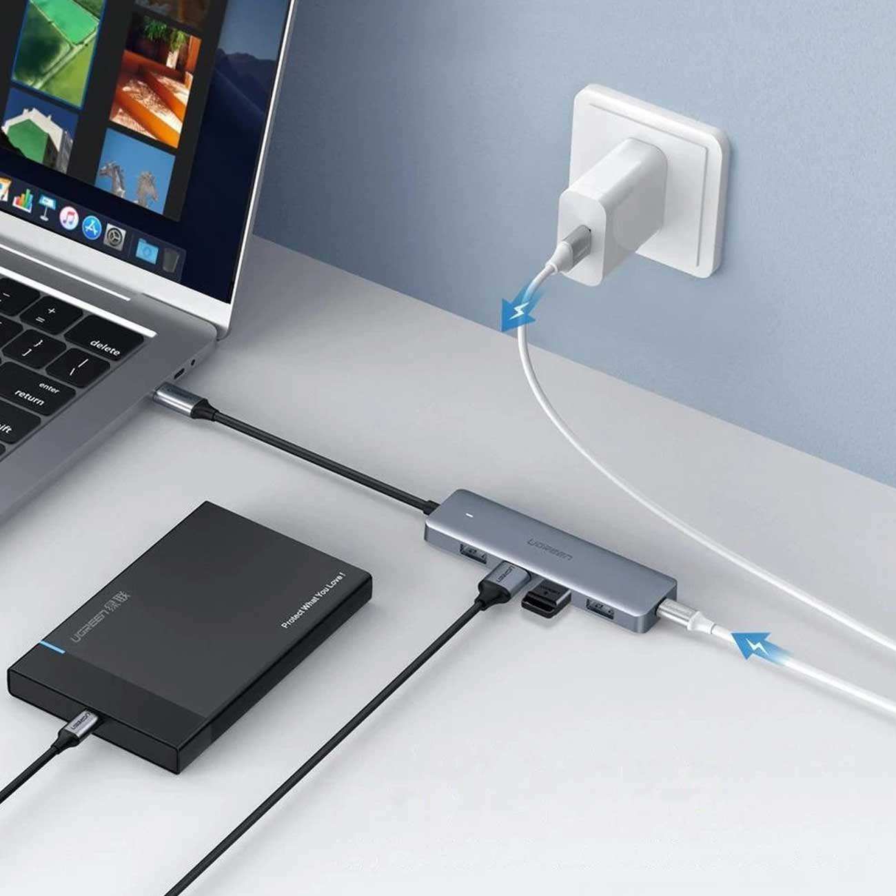 هاب تایپ سی 4 پورت یوگرین CM219 70336