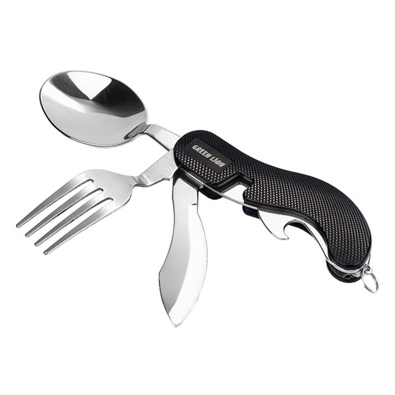 ست قاشق، چنگال، کارد و دربازکن بطری مسافرتی و کمپینگ گرین لاین GN-4IN1CSETBK