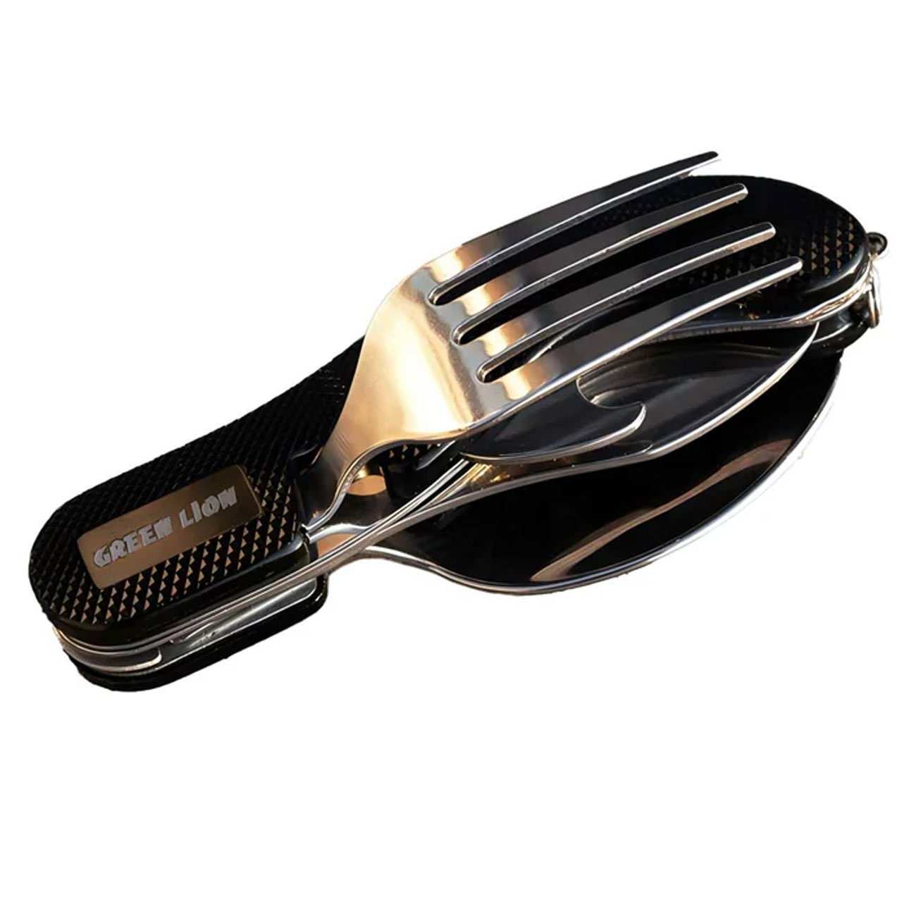 ست قاشق، چنگال، کارد و دربازکن بطری مسافرتی و کمپینگ گرین لاین GN-4IN1CSETBK