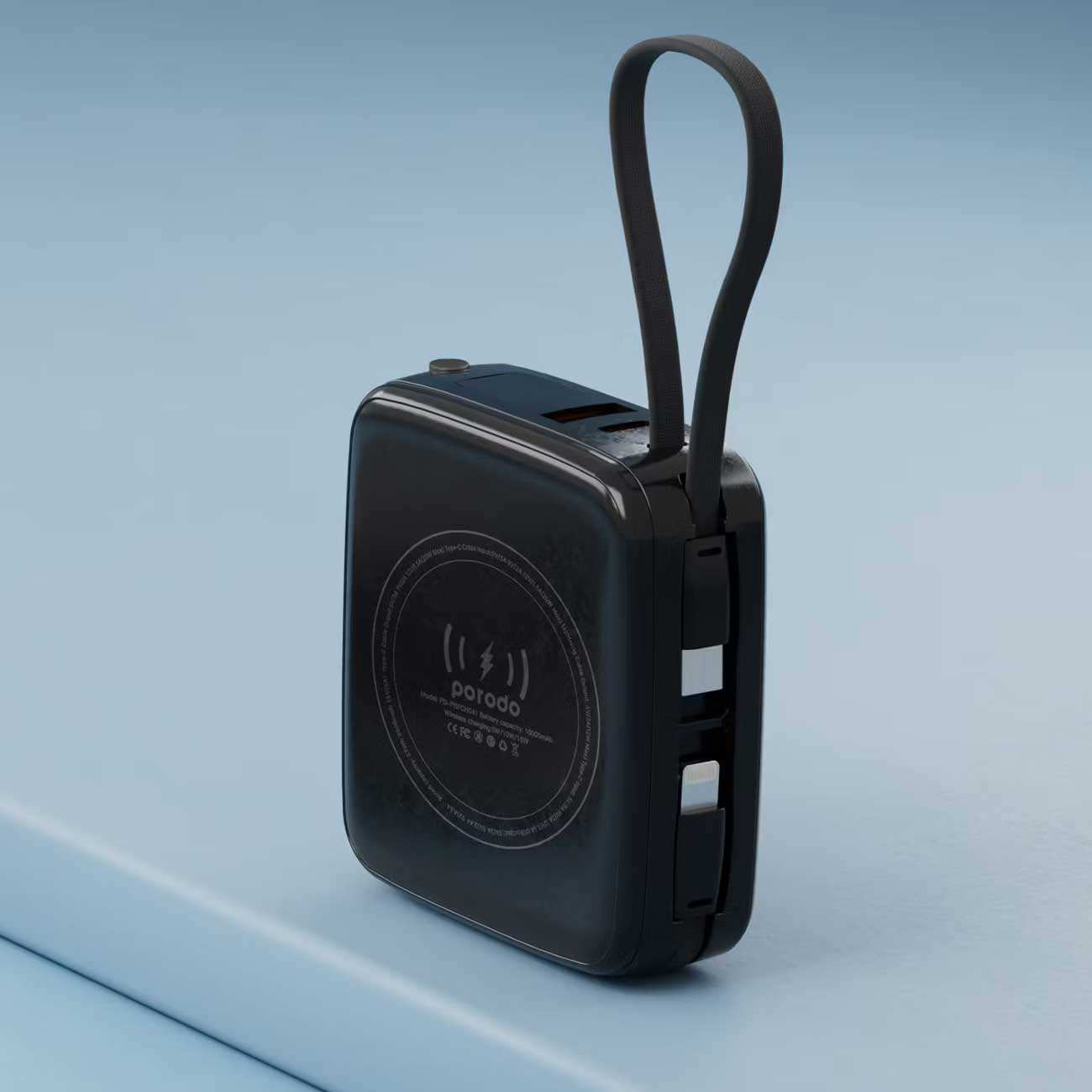 پاوربانک 10000 مگسیف 15 وات، یواسبی، تایپسی و لایتنینگ پورودو PD-PBFCH041-BK