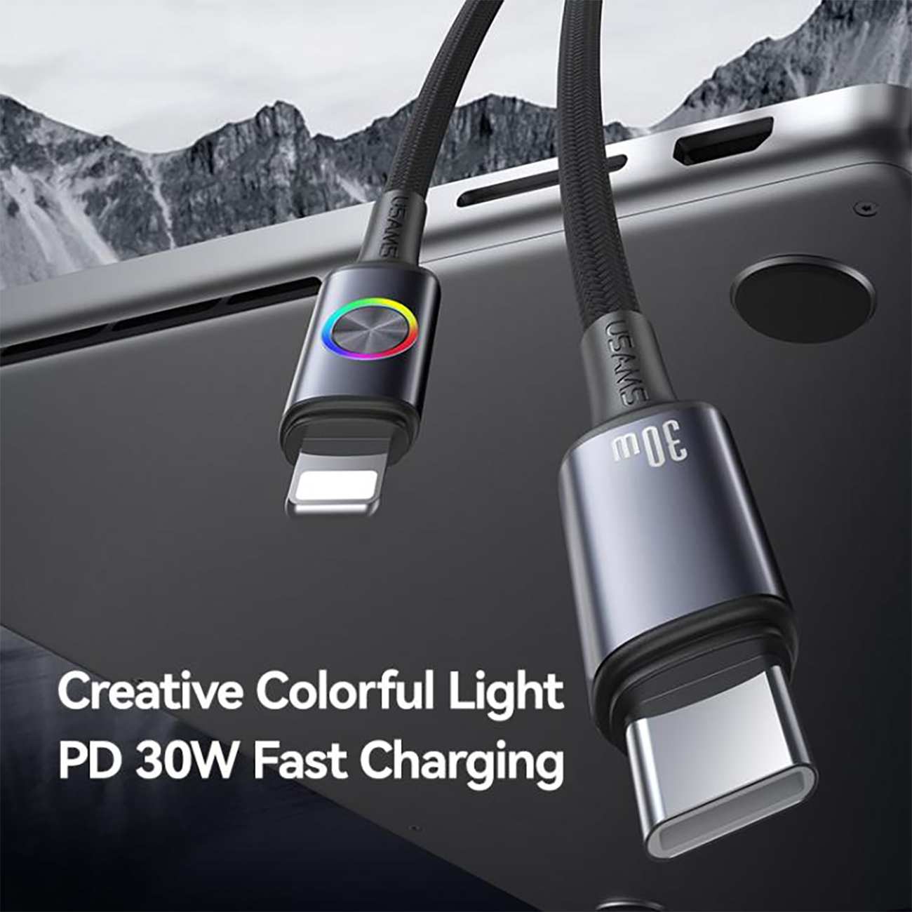 کابل آیفونی فست شارژ Type-C به لایتنینگ 30 وات 1.2 متری یوسامز SJ753