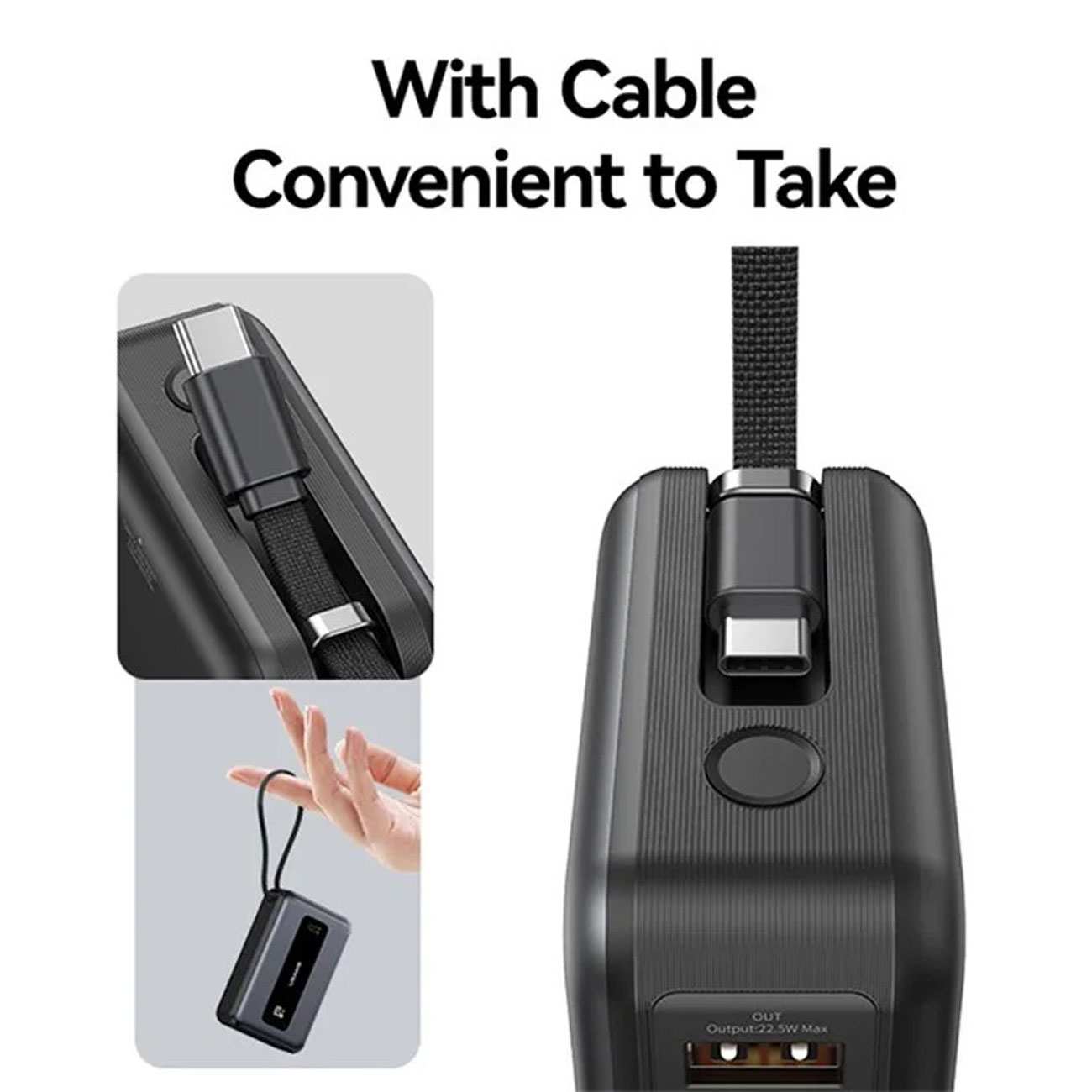 پاوربانک 20000 فست شارژ 65 وات Type-C و USB یوسامز CD243