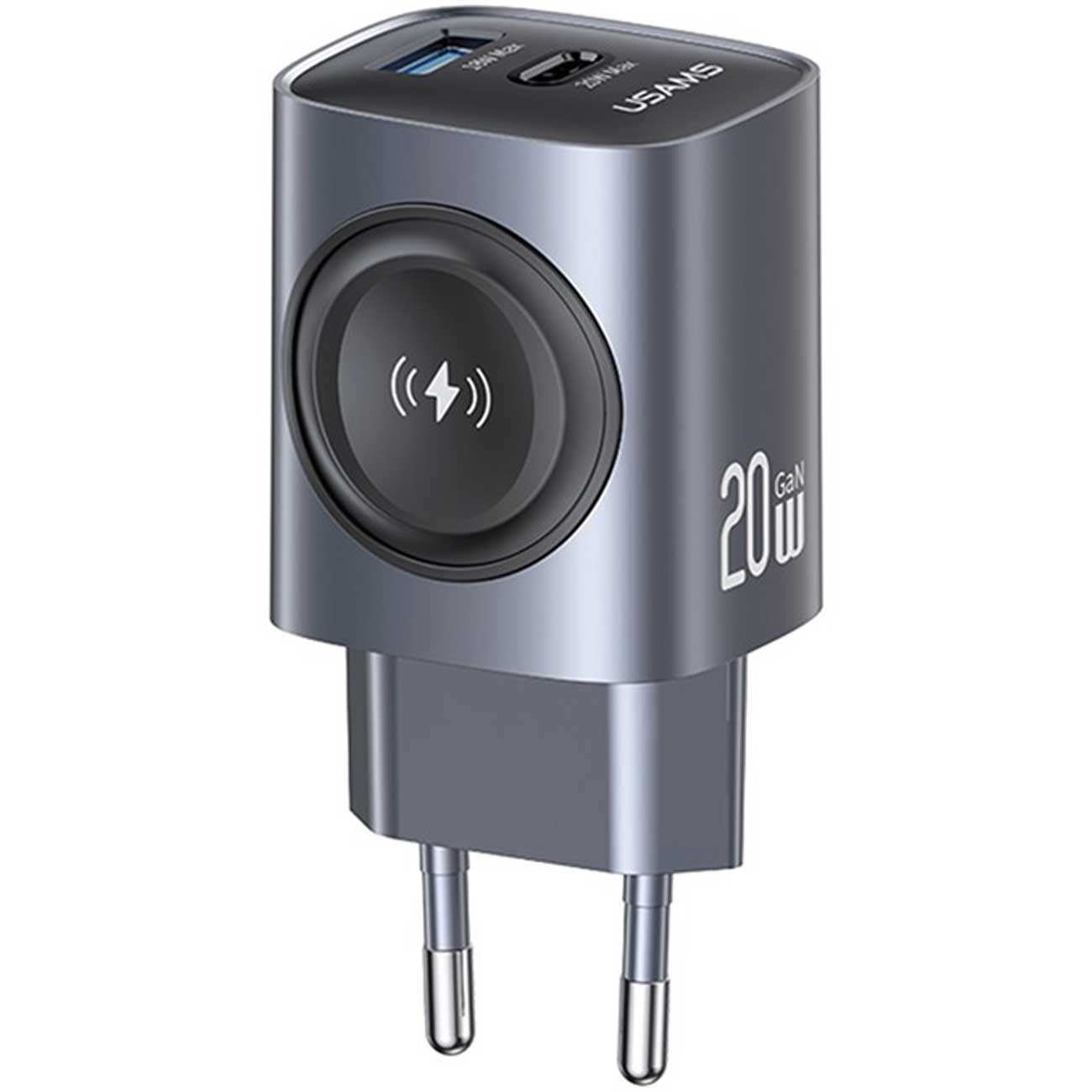 شارژر دیواری تایپ سی 20 وات و یو اس بی 18 وات و شارژر اپلواچ یوسامز CC293 T67