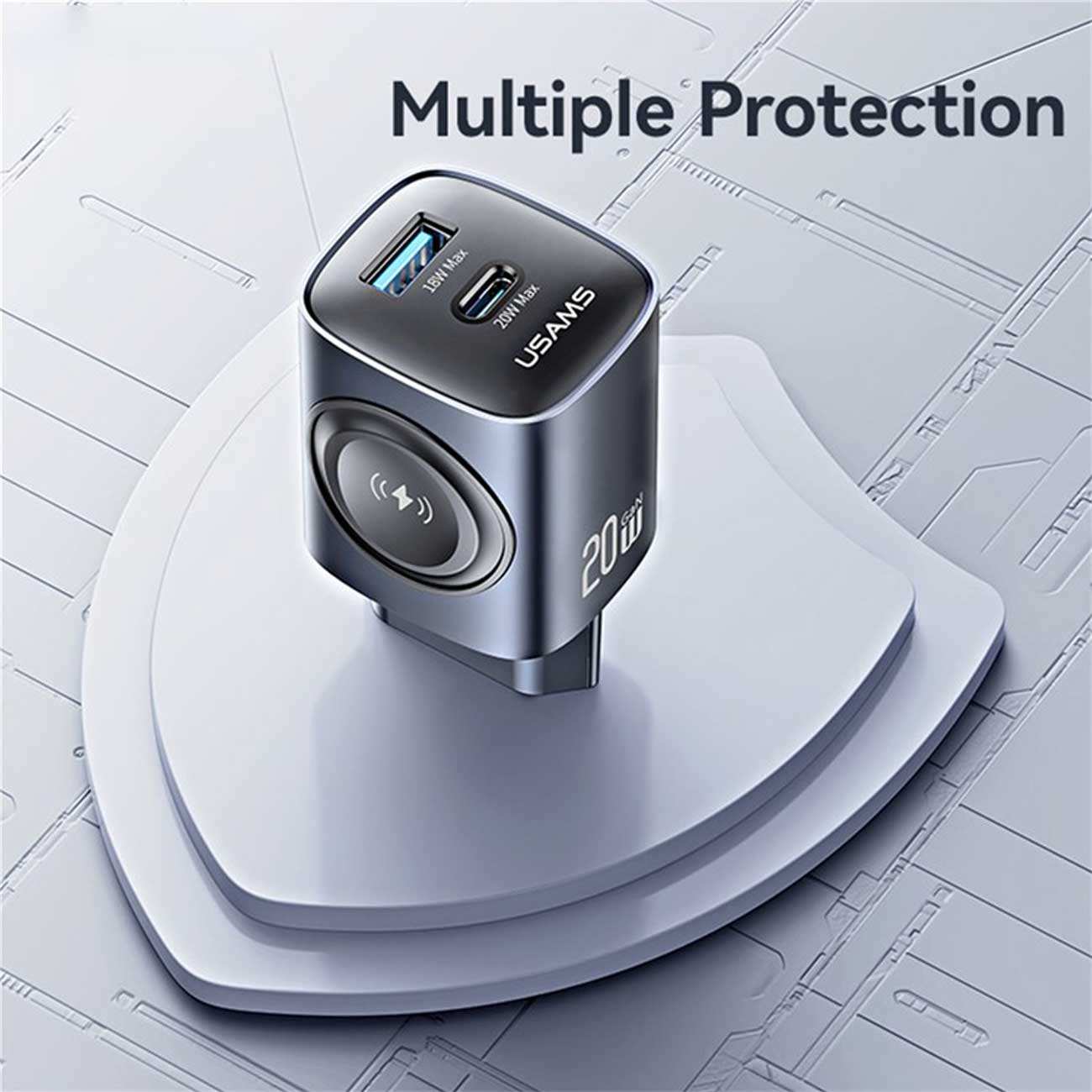 شارژر دیواری تایپ سی 20 وات و یو اس بی 18 وات و شارژر اپلواچ یوسامز CC293 T67