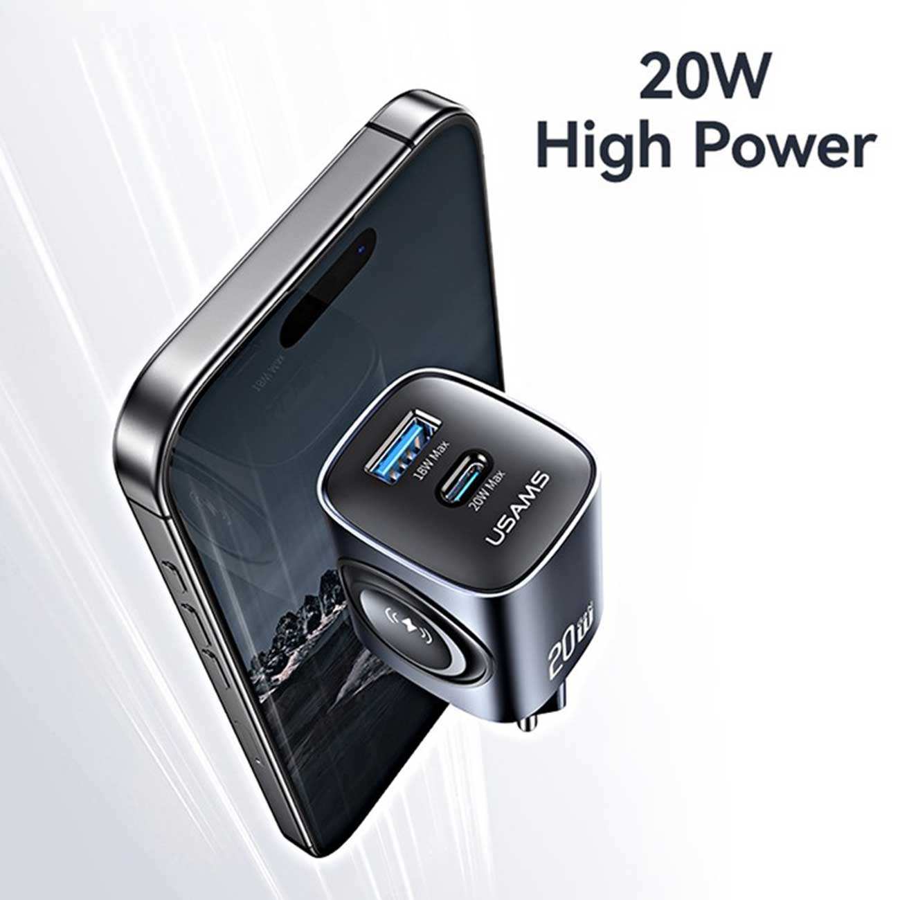 شارژر دیواری تایپ سی 20 وات و یو اس بی 18 وات و شارژر اپلواچ یوسامز CC293 T67