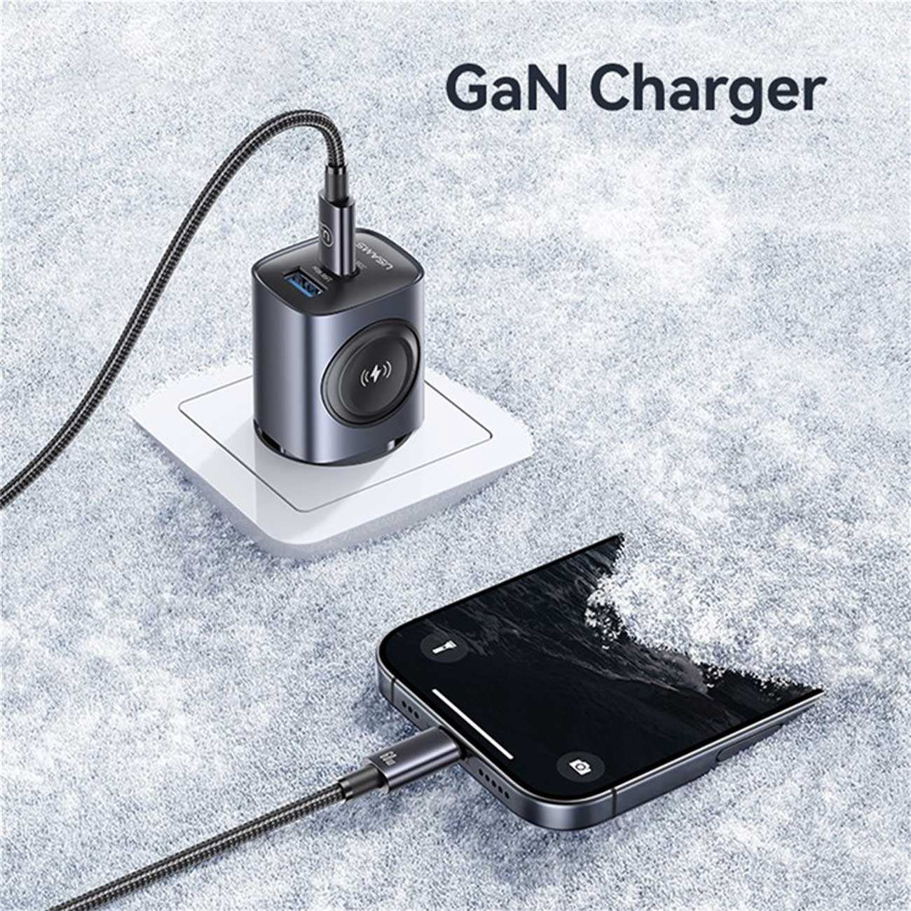 شارژر دیواری تایپ سی 20 وات و یو اس بی 18 وات و شارژر اپلواچ یوسامز CC293 T67