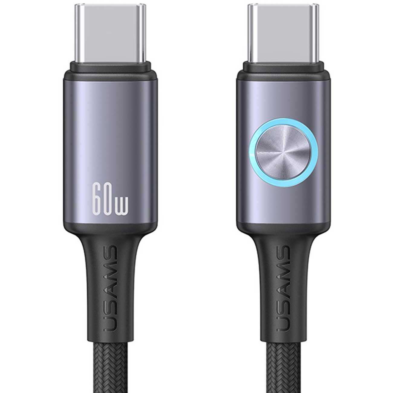 کابل فست شارژ تایپ سی به تایپ سی 60 وات 1.2 متری یوسامز SJ752