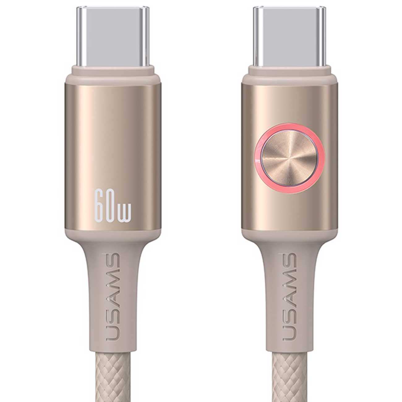 کابل فست شارژ تایپ سی به تایپ سی 60 وات 1.2 متری یوسامز SJ752