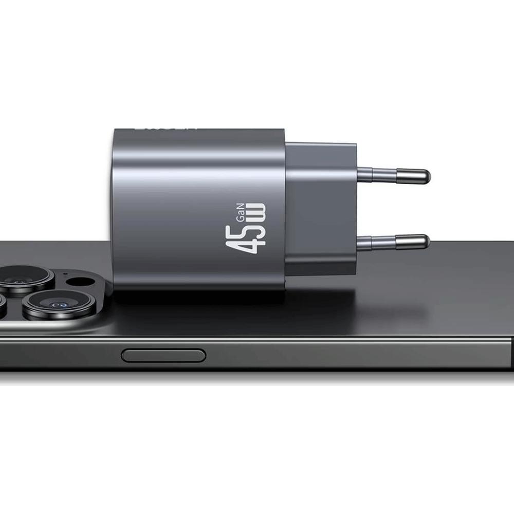 شارژر دیواری فست دو پورت تایپ سی 45 وات یوسامز CC305 T66