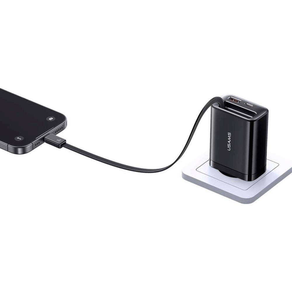 شارژر دیواری 30 وات Type-C و USB یوسامز با کابل تایپ سی CC296