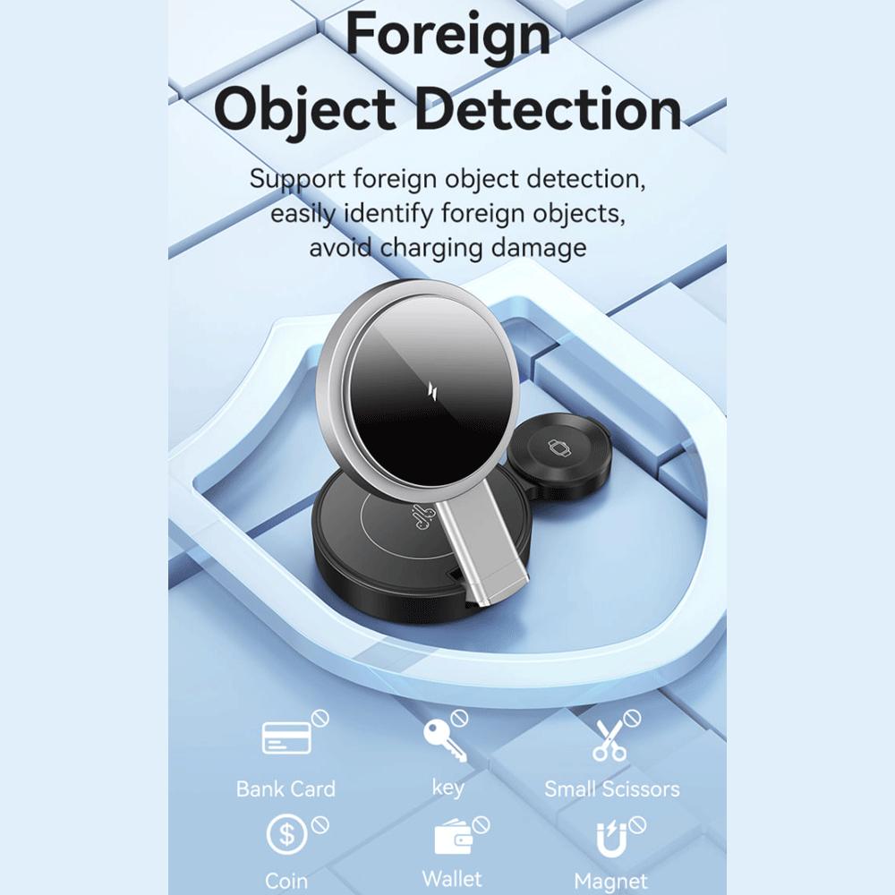 شارژر وایرلس مگنتی رومیزی تاشو 15 وات گوشی، اپلواچ و ایرپاد یوسامز CD234
