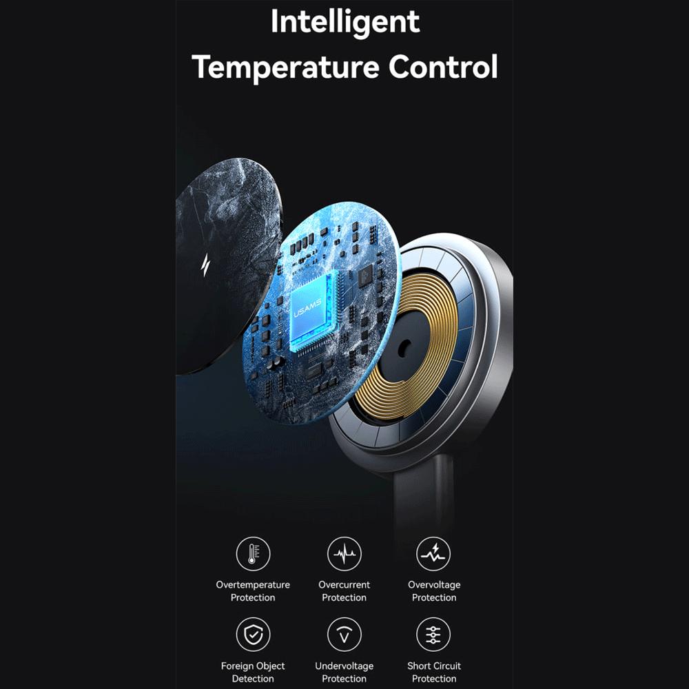 شارژر وایرلس مگنتی رومیزی تاشو 15 وات گوشی، اپلواچ و ایرپاد یوسامز CD234