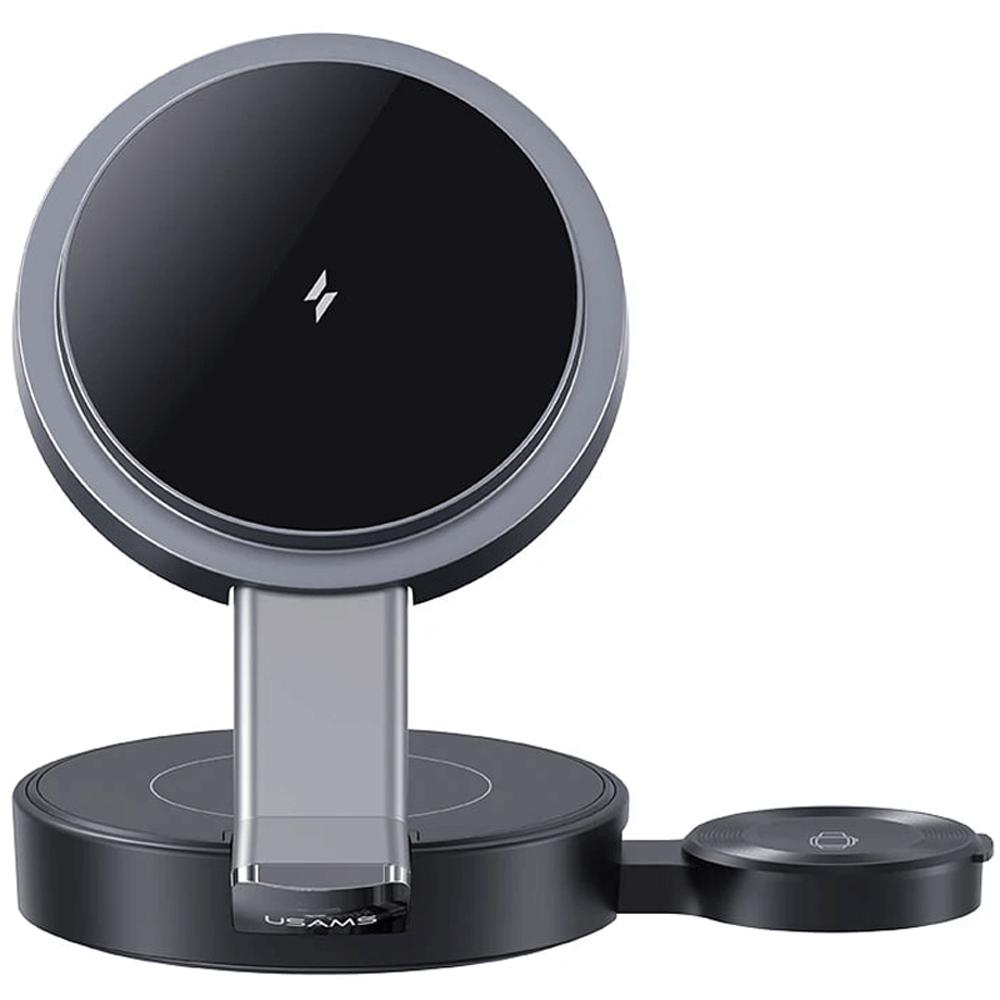 شارژر وایرلس مگنتی رومیزی تاشو 15 وات گوشی، اپلواچ و ایرپاد یوسامز CD234