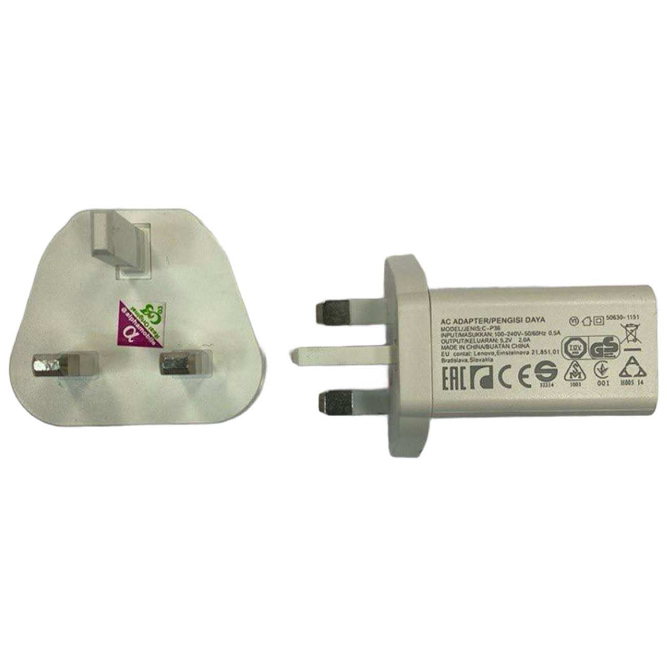 شارژر دیواری اصلی یو اس بی 5.2 ولت 2 آمپر لنوو C-P36