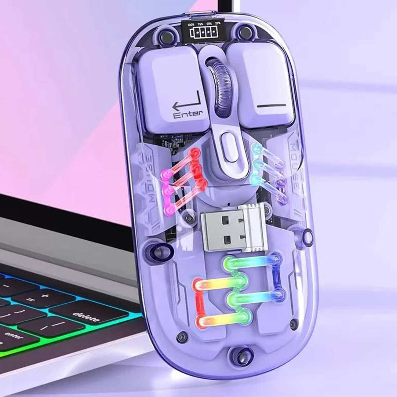 موس بیسیم دو حالته قابل شارژ با طراحی شفاف کوتسی OF-026