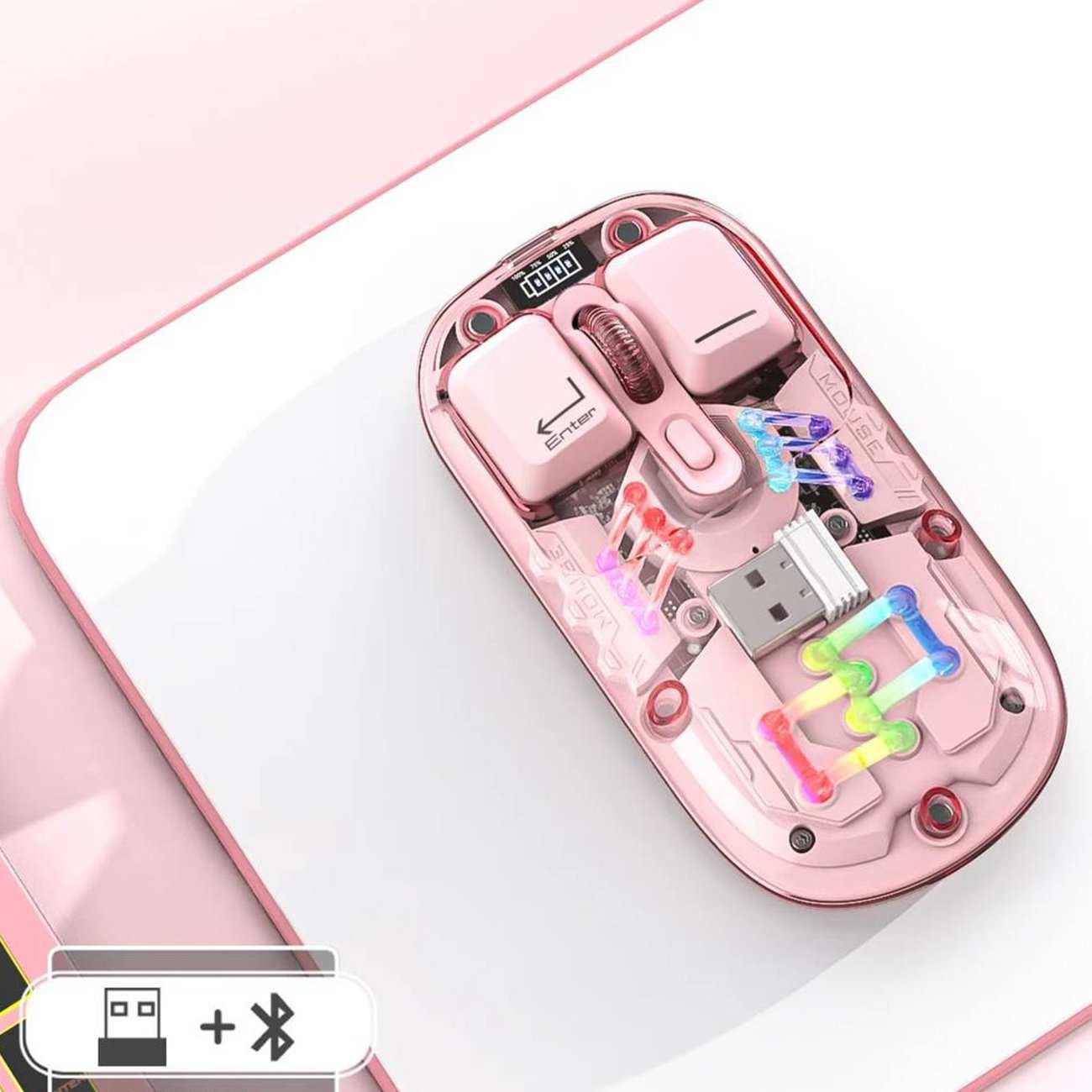 موس بیسیم دو حالته قابل شارژ با طراحی شفاف کوتسی OF-026