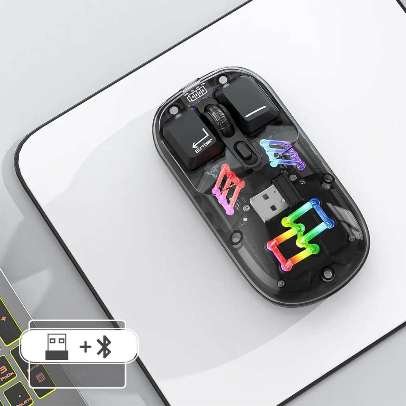 موس بیسیم دو حالته قابل شارژ با طراحی شفاف کوتسی OF-026