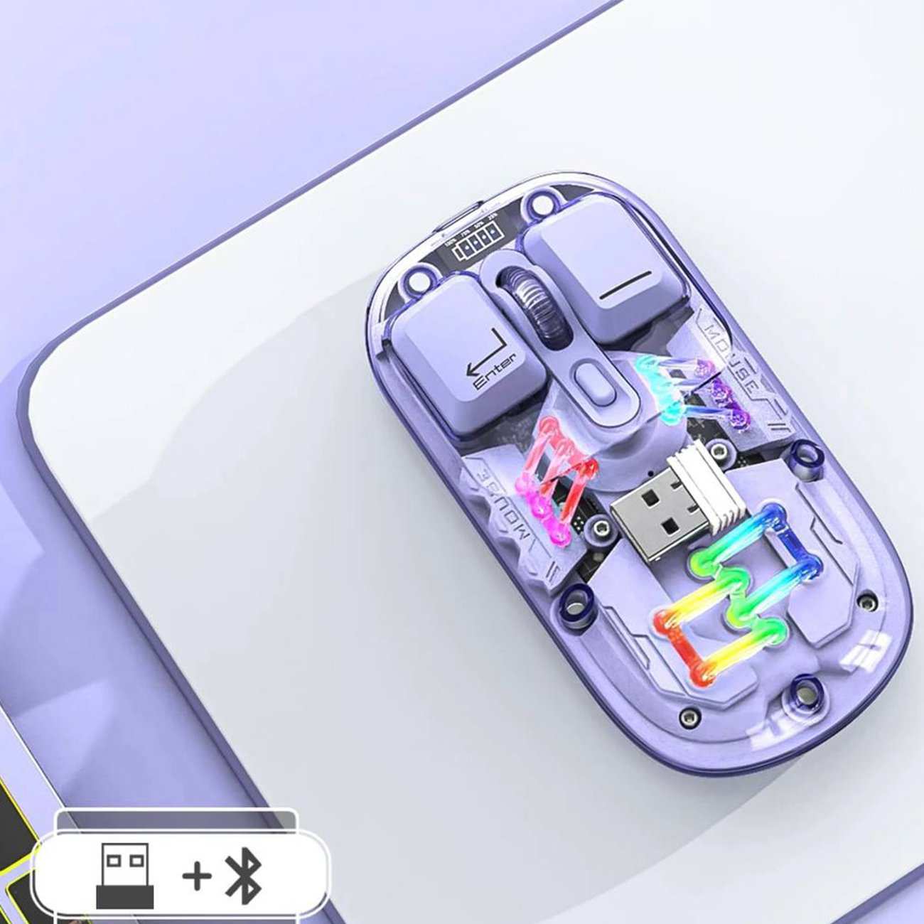 موس بیسیم دو حالته قابل شارژ با طراحی شفاف کوتسی OF-026