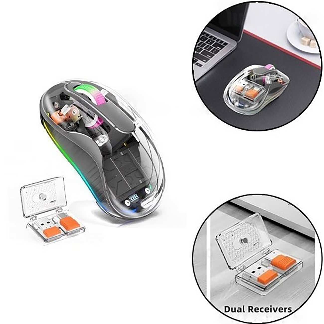 موس بیسیم سایلنت سه حالته طرح شفاف کوتسی OF-005