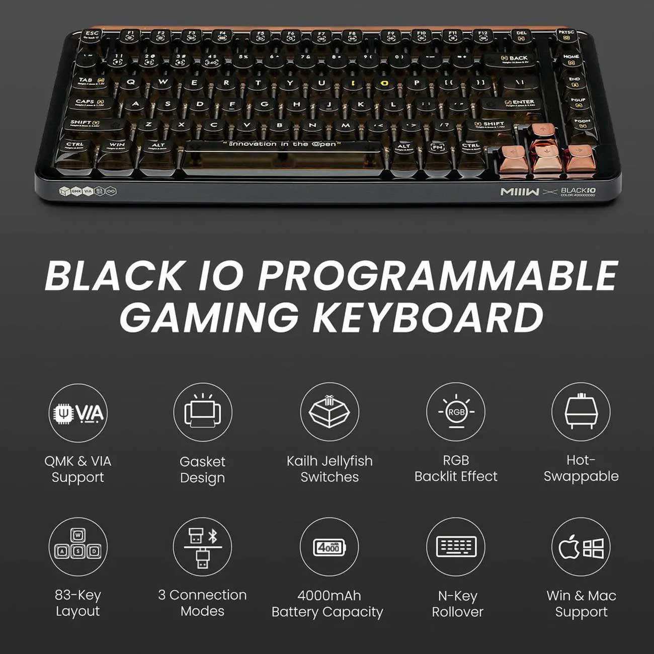 کیبورد گیمینگ مکانیکی بی سیم شارژی شیائومی MIIIW MWMKB04