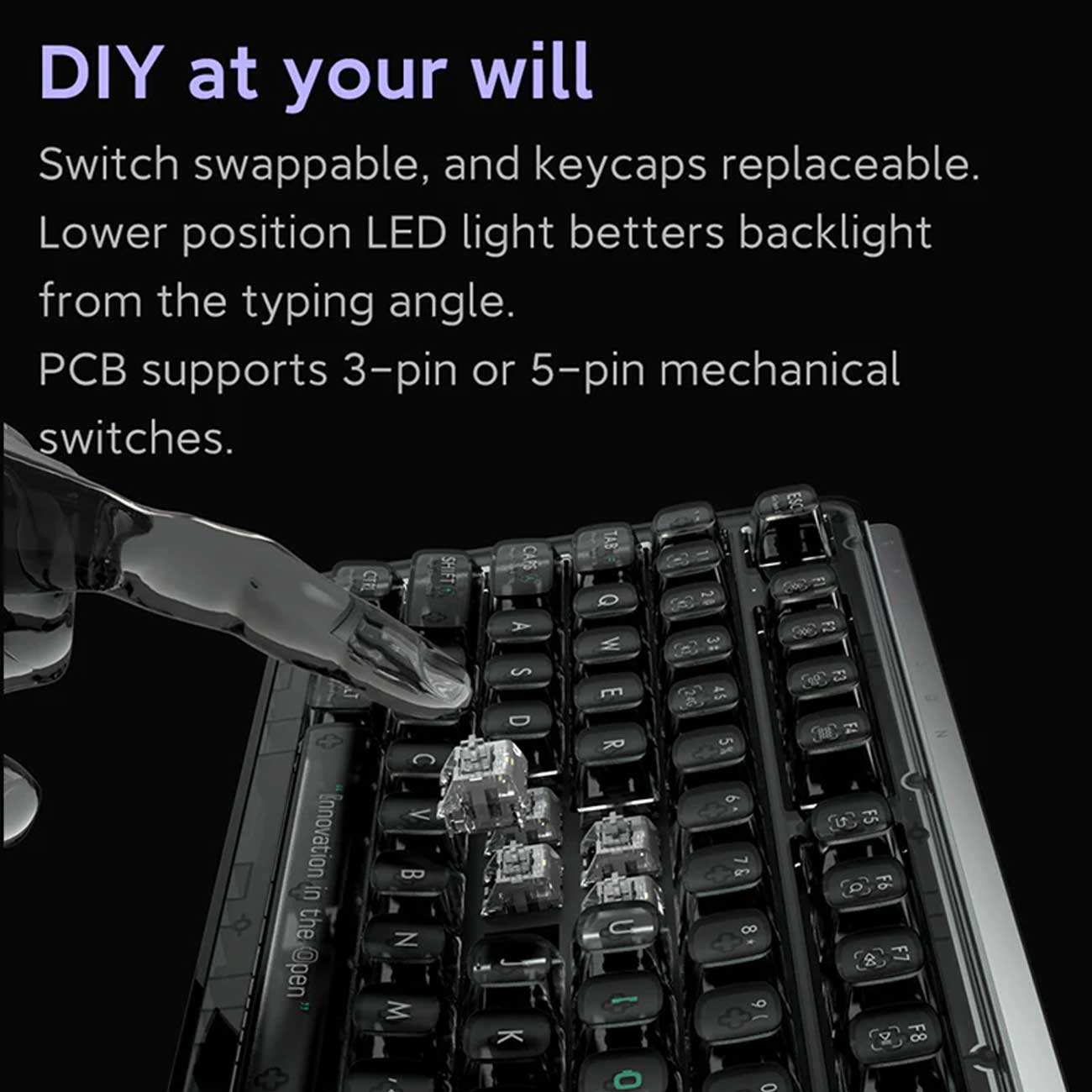 کیبورد گیمینگ مکانیکی بی سیم شارژی شیائومی MIIIW MWMKB04