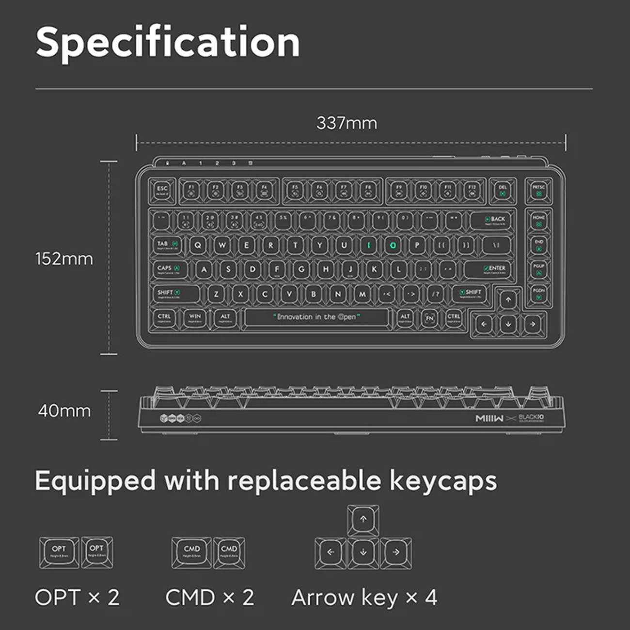 کیبورد گیمینگ مکانیکی بی سیم شارژی شیائومی MIIIW MWMKB04