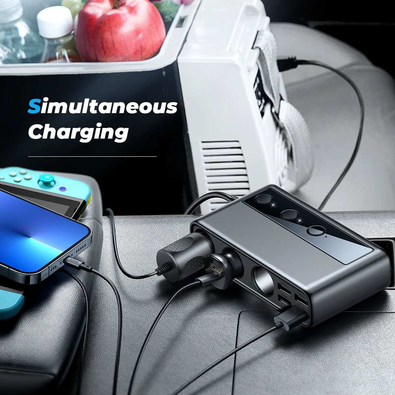 شارژر فندکی فست شارژ ماشین 210 وات تایپسی و یواسبی جویرم JR-CL06