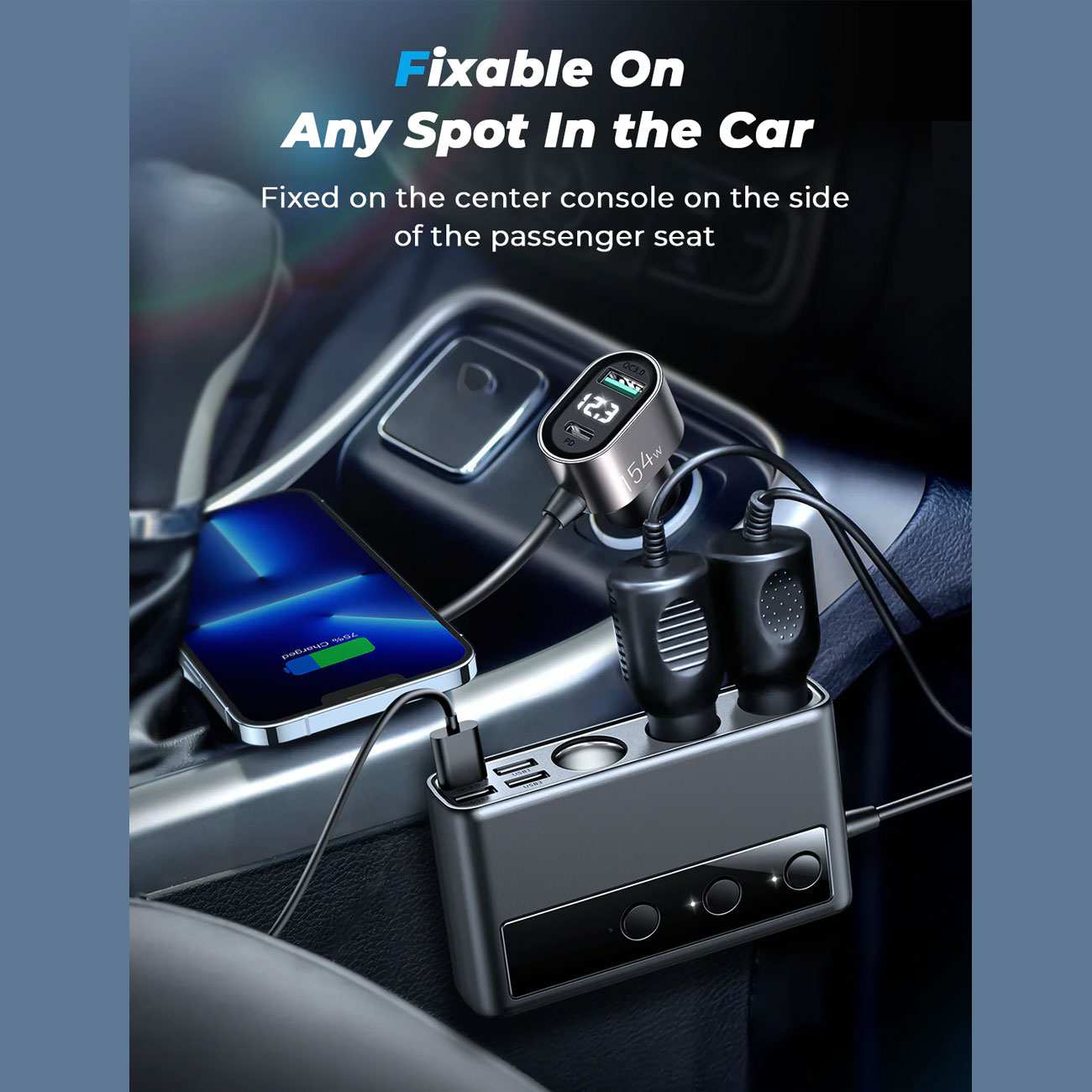 شارژر فندکی فست شارژ ماشین 210 وات تایپسی و یواسبی جویرم JR-CL06