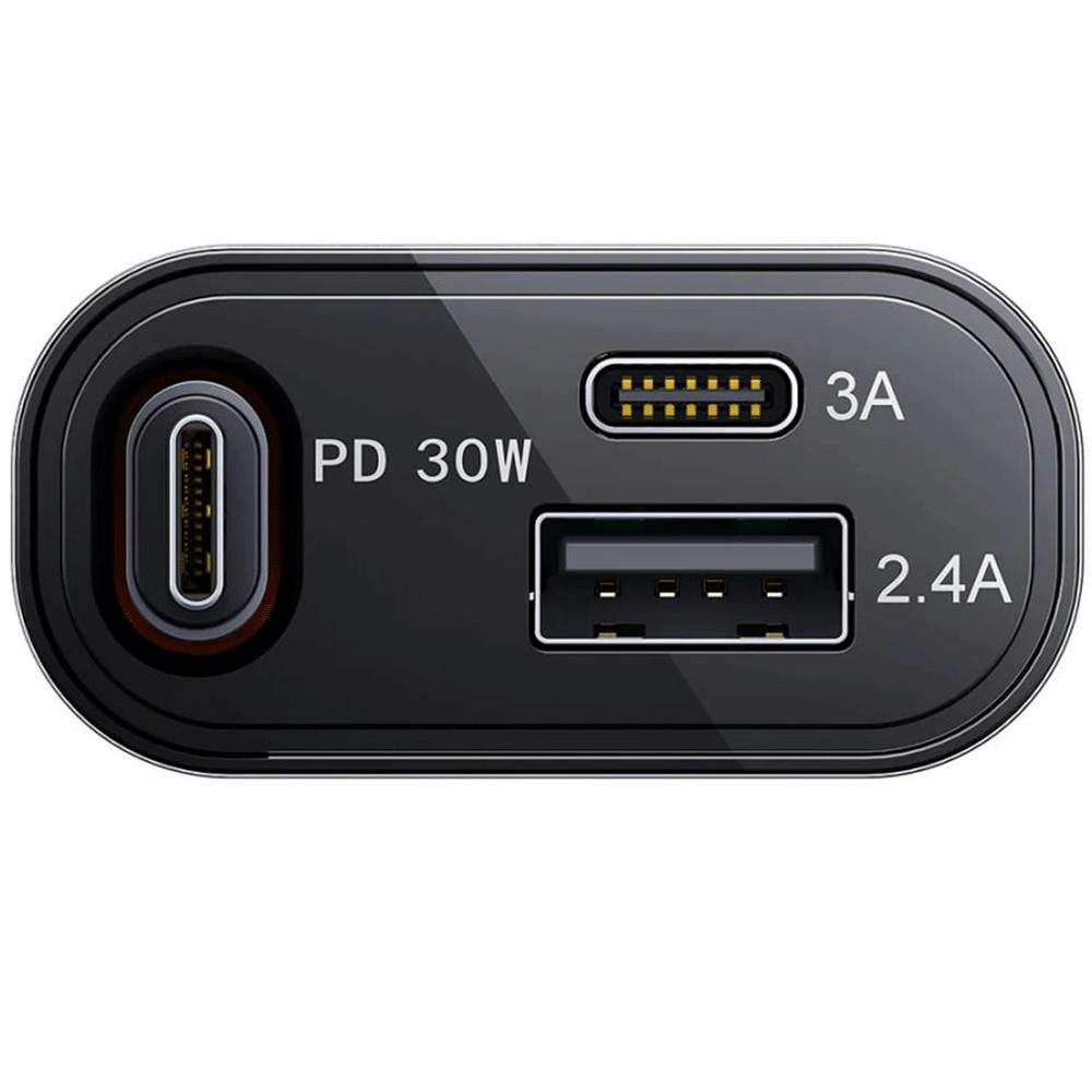 شارژر فندکی فست شارژ ماشین Type-C و یواسبی 30 وات با کابل جمع شونده جویروم JR-CCL07