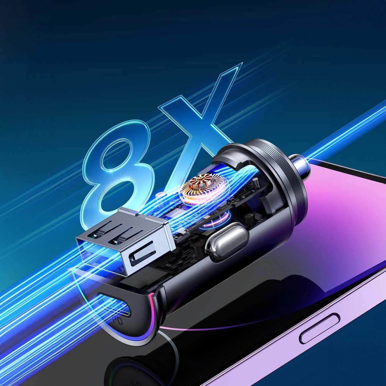 شارژر فندکی فست شارژ ماشین تایپسی و یواسبی 60 وات جویروم JR-CCN04