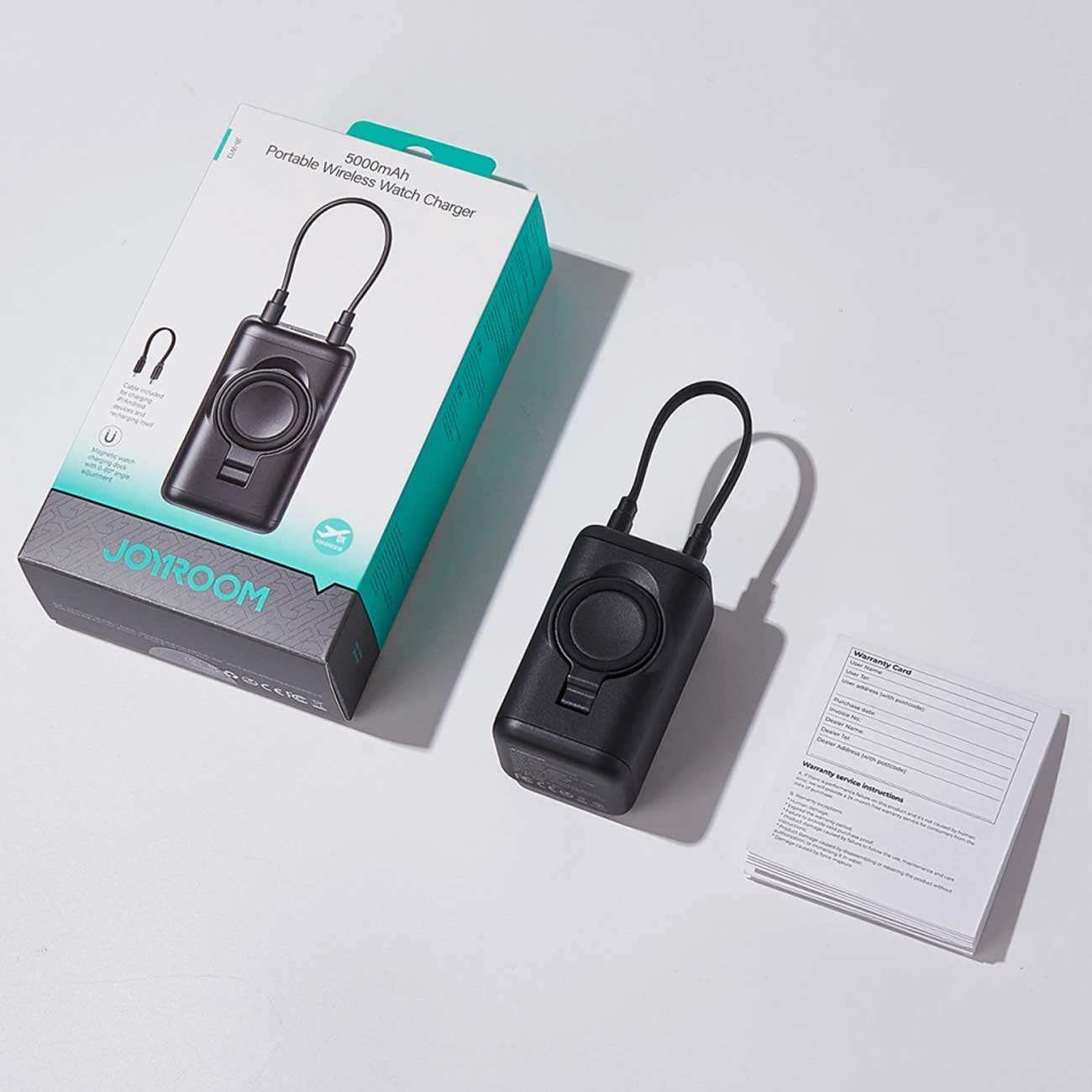 پاوربانک وایرلس ساعت هوشمند و گوشی موبایل 5000 میلیآمپر با کابل لایتنینگ جویروم JR-W13
