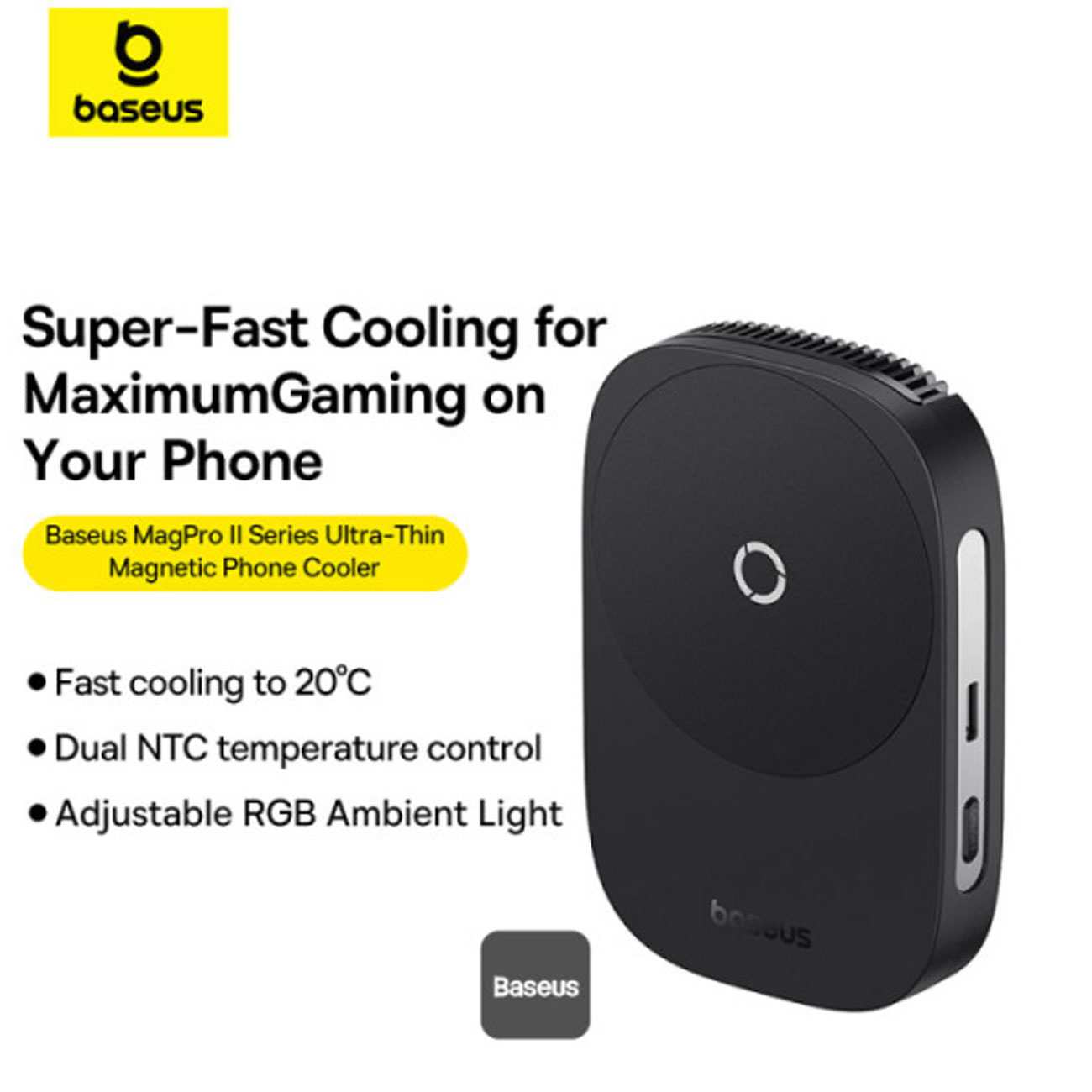 فن خنک کننده و شارژر وایرلس گوشی موبایل بیسوس BS-PS036