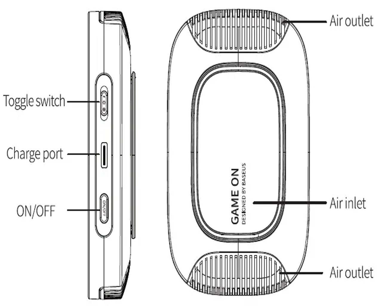 فن خنک کننده و شارژر وایرلس گوشی موبایل بیسوس BS-PS036
