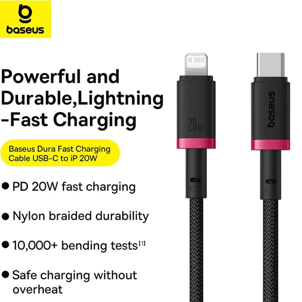 کابل Type-C به لایتنینگ 20 وات دو متری بیسوس CB000123