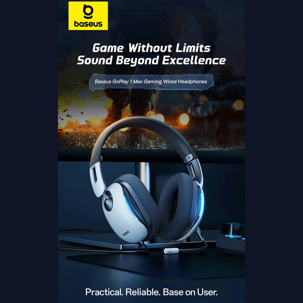 هدست و هدفون سیمی گیمینگ جک 3.5 میلیمتری بیسوس GoPlay 1 Max