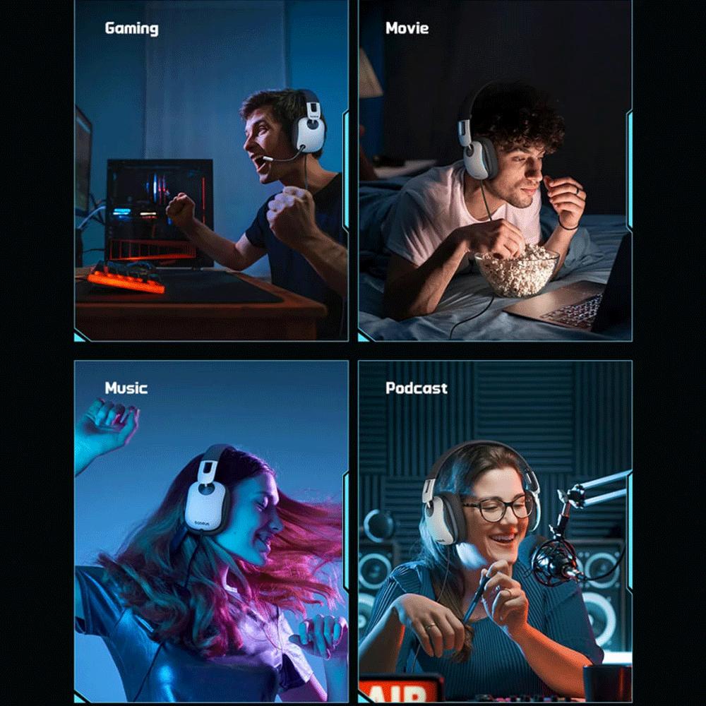 هدست و هدفون سیمی گیمینگ جک 3.5 میلیمتری بیسوس GoPlay 1 Max