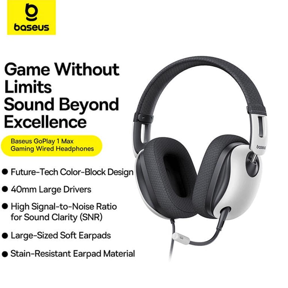 هدست و هدفون سیمی گیمینگ جک 3.5 میلیمتری بیسوس GoPlay 1 Max