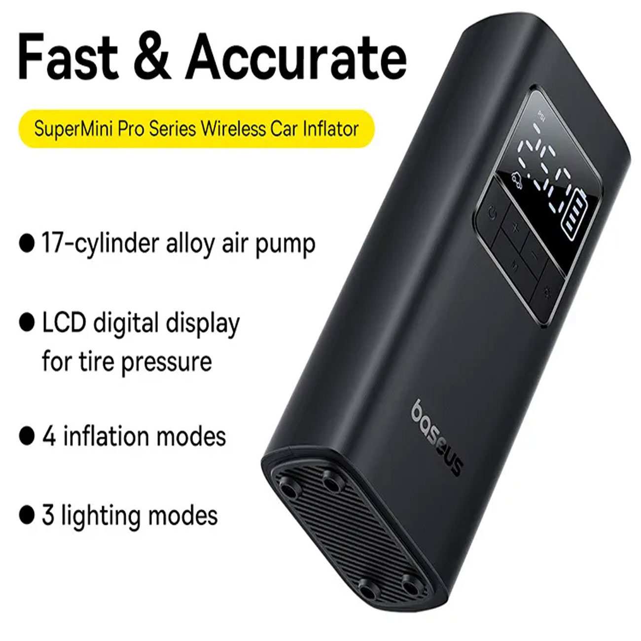 پمپ باد شارژی، چراغ قوه و پاوربانک بیسوس VA1 BS-CG034