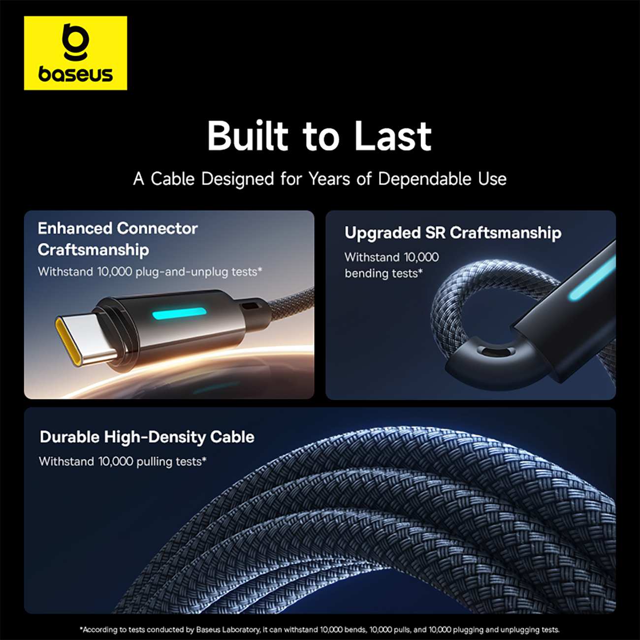 کابل دو سر تایپ سی فست شارژ 100 وات یک متری بیسوس CB000148