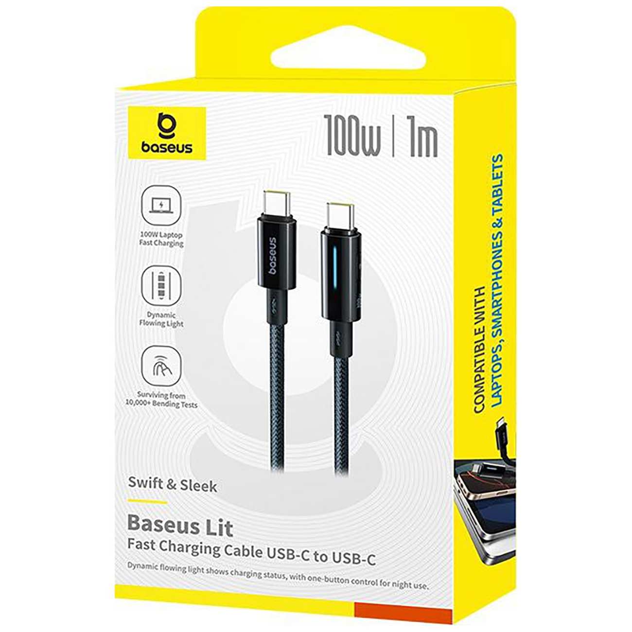 کابل دو سر تایپ سی فست شارژ 100 وات یک متری بیسوس CB000148