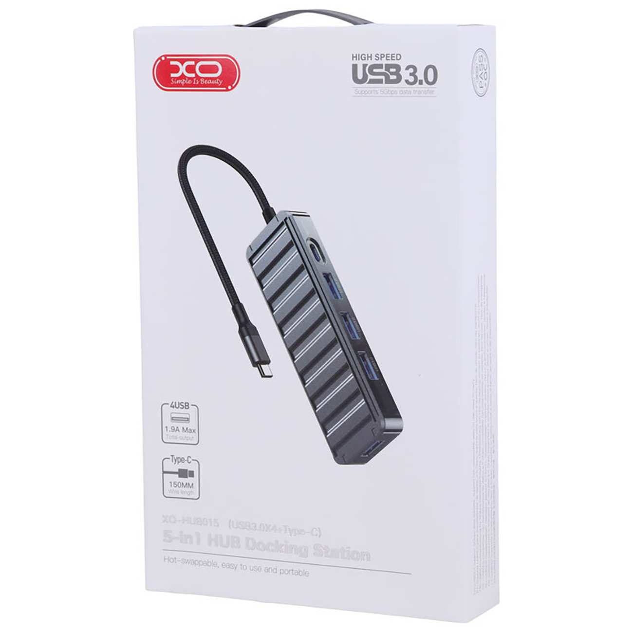 هاب 5 پورت تایپ سی ایکس او HUB015