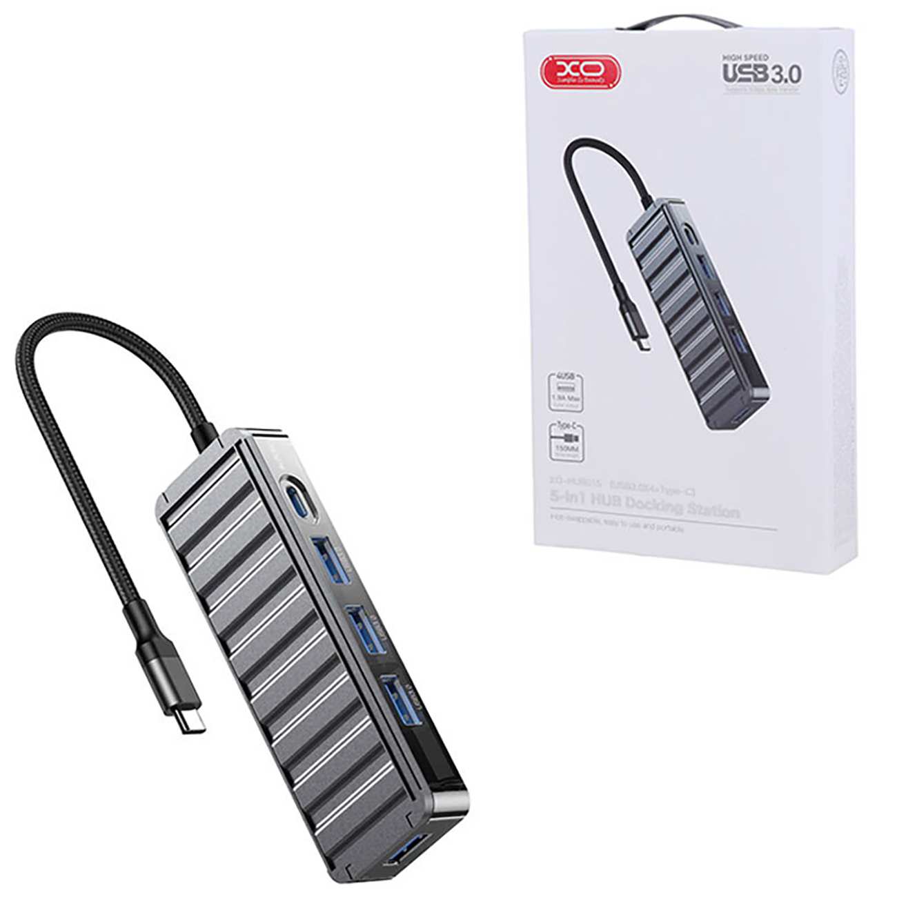 هاب 5 پورت تایپ سی ایکس او HUB015