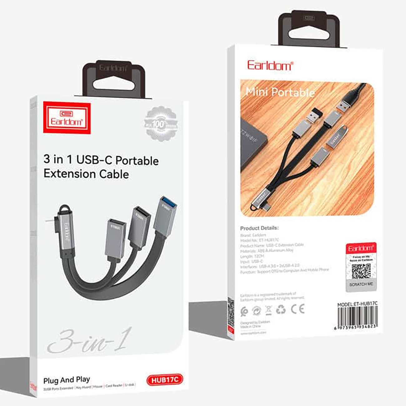 هاب تایپ سی 3 پورت ارلدام ET-HUB17C